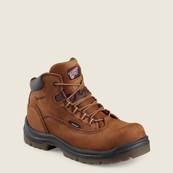 Red Wing Work Boots King Toe® - 5-inch Waterproof Safety Toe - Brown - Womens IYA678391